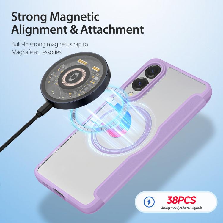 For Samsung Galaxy S25 Edge 5G DUX DUCIS Skin X Pro Series Magsafe PC + TPU Phone Leather Case(Purple) - Galaxy S25 Edge 5G Cases by DUX DUCIS | Online Shopping UK | buy2fix