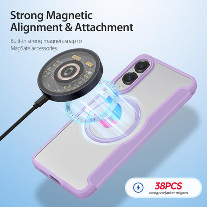 For Samsung Galaxy S25 Edge 5G DUX DUCIS Skin X Pro Series Magsafe PC + TPU Phone Leather Case(Purple) - Galaxy S25 Edge 5G Cases by DUX DUCIS | Online Shopping UK | buy2fix