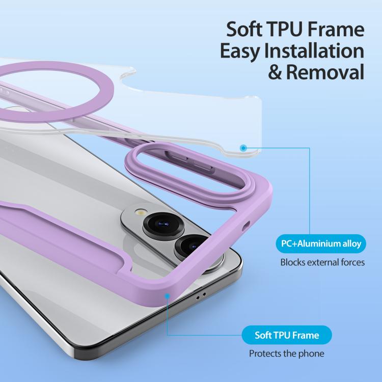 For Samsung Galaxy S25 Edge 5G DUX DUCIS Skin X Pro Series Magsafe PC + TPU Phone Leather Case(Purple) - Galaxy S25 Edge 5G Cases by DUX DUCIS | Online Shopping UK | buy2fix