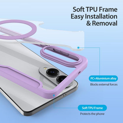 For Samsung Galaxy S25 Edge 5G DUX DUCIS Skin X Pro Series Magsafe PC + TPU Phone Leather Case(Purple) - Galaxy S25 Edge 5G Cases by DUX DUCIS | Online Shopping UK | buy2fix