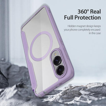 For Samsung Galaxy S25 Edge 5G DUX DUCIS Skin X Pro Series Magsafe PC + TPU Phone Leather Case(Purple) - Galaxy S25 Edge 5G Cases by DUX DUCIS | Online Shopping UK | buy2fix