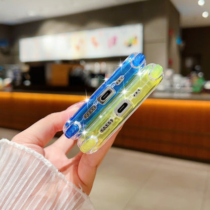 For iPhone 16 Glitter Powder 3-in-1 TPU + PC Phone Case(Blue) - iPhone 16 Cases by buy2fix | Online Shopping UK | buy2fix