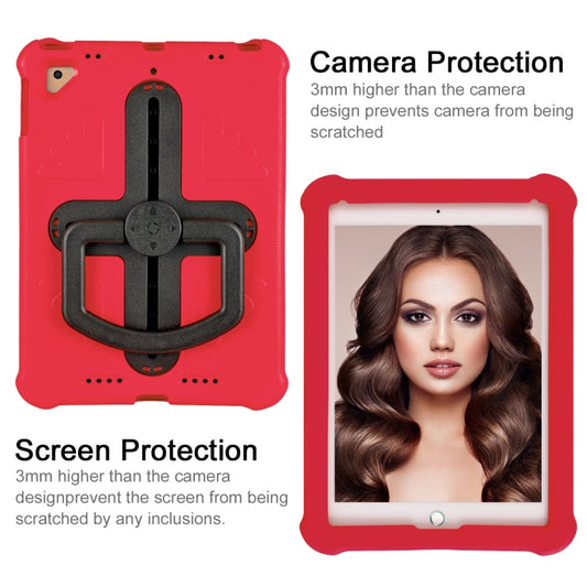 For iPad Air 2 / 9.7 2017 / 2018 Shield 360 Rotation Handle EVA Shockproof PC Tablet Case(Red Black) - iPad 9.7 (2018) & (2017) Cases by buy2fix | Online Shopping UK | buy2fix