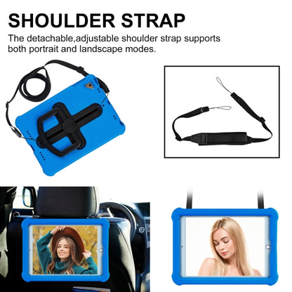 For iPad Air 2 / 9.7 2017 / 2018 Shield 360 Rotation Handle EVA Shockproof PC Tablet Case(Blue Black) - iPad 9.7 (2018) & (2017) Cases by buy2fix | Online Shopping UK | buy2fix