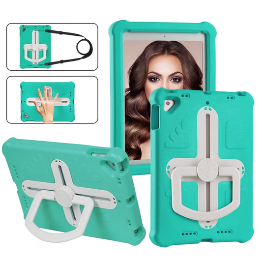 For iPad Air 2 / 9.7 2017 / 2018 Shield 360 Rotation Handle EVA Shockproof PC Tablet Case(Mint Green Beige) - iPad 9.7 (2018) & (2017) Cases by buy2fix | Online Shopping UK | buy2fix