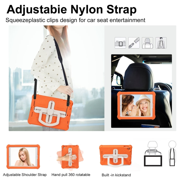 For iPad Air 2 / 9.7 2017 / 2018 Shield 360 Rotation Handle EVA Shockproof PC Tablet Case(Orange Beige) - iPad 9.7 (2018) & (2017) Cases by buy2fix | Online Shopping UK | buy2fix