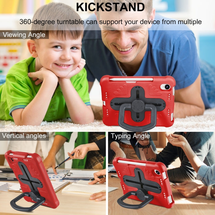For iPad mini 6 2021 / mini 2024 Shield 360 Rotation Handle EVA Shockproof PC Tablet Case(Red Black) - iPad mini 6 Cases by buy2fix | Online Shopping UK | buy2fix