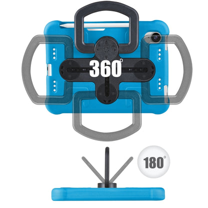 For iPad mini 6 2021 / mini 2024 Shield 360 Rotation Handle EVA Shockproof PC Tablet Case(Blue Black) - iPad mini 6 Cases by buy2fix | Online Shopping UK | buy2fix
