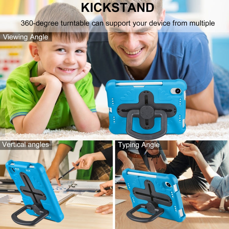 For iPad mini 6 2021 / mini 2024 Shield 360 Rotation Handle EVA Shockproof PC Tablet Case(Blue Black) - iPad mini 6 Cases by buy2fix | Online Shopping UK | buy2fix