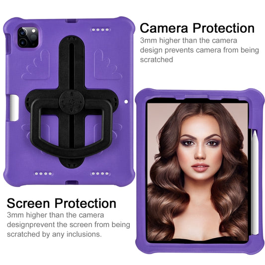 For iPad Air 11 2024  / 2025 Shield 360 Rotation Handle EVA Shockproof PC Tablet Case(Purple Black) - iPad Air 11 2025 / 2024 Cases by buy2fix | Online Shopping UK | buy2fix