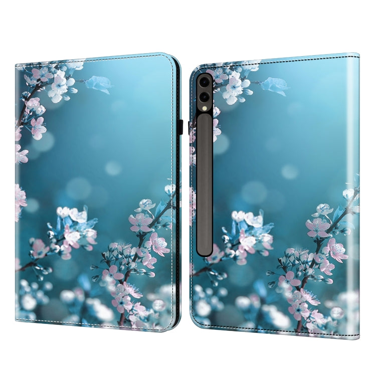 For Samsung Galaxy Tab S9+ / S9 FE+ Crystal Texture Painted Leather Tablet Case(Plum Bossom) by buy2fix