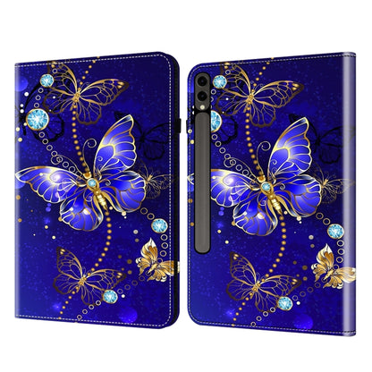 For Samsung Galaxy Tab S9+ / S9 FE+ Crystal Texture Painted Leather Tablet Case(Diamond Butterflies) by buy2fix
