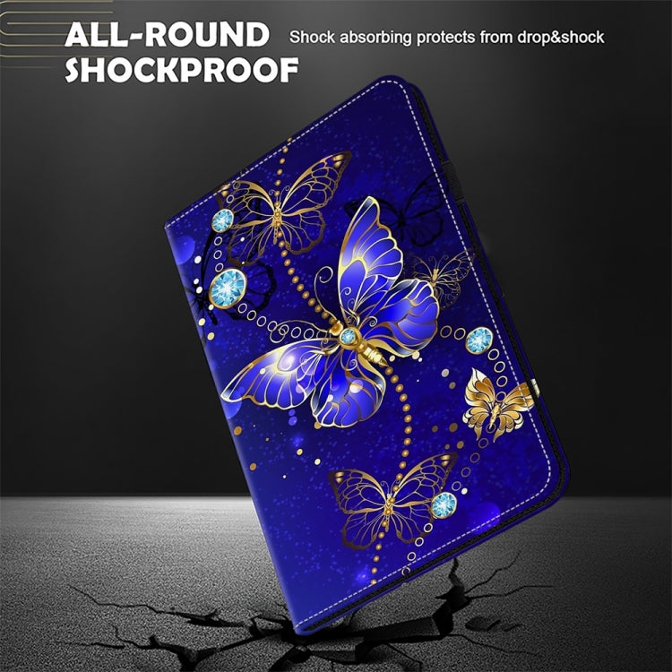 For Samsung Galaxy Tab S9+ / S9 FE+ Crystal Texture Painted Leather Tablet Case(Diamond Butterflies) by buy2fix