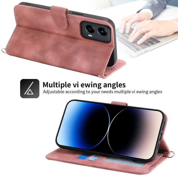 For Motorola Moto G Stylus 5G 2024 Skin Feel Flowers Embossed Wallet Leather Phone Case(Pink) by buy2fix