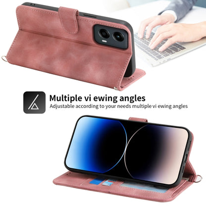 For Motorola Moto G Stylus 5G 2024 Skin Feel Flowers Embossed Wallet Leather Phone Case(Pink) by buy2fix