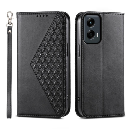 For Motorola Moto G Stylus 5G 2024 Cubic Grid Calf Texture Magnetic Leather Phone Case(Black) by buy2fix