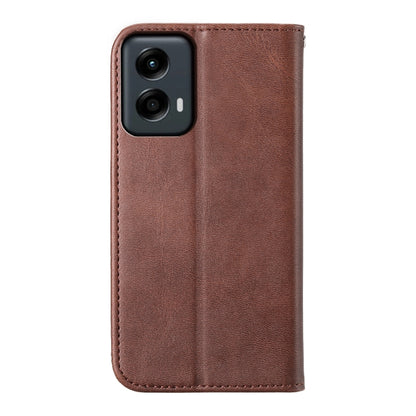For Motorola Moto G Stylus 5G 2024 Cubic Grid Calf Texture Magnetic Leather Phone Case(Brown) by buy2fix