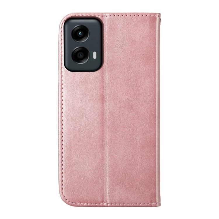For Motorola Moto G Stylus 5G 2024 Cubic Grid Calf Texture Magnetic Leather Phone Case(Rose Gold) by buy2fix