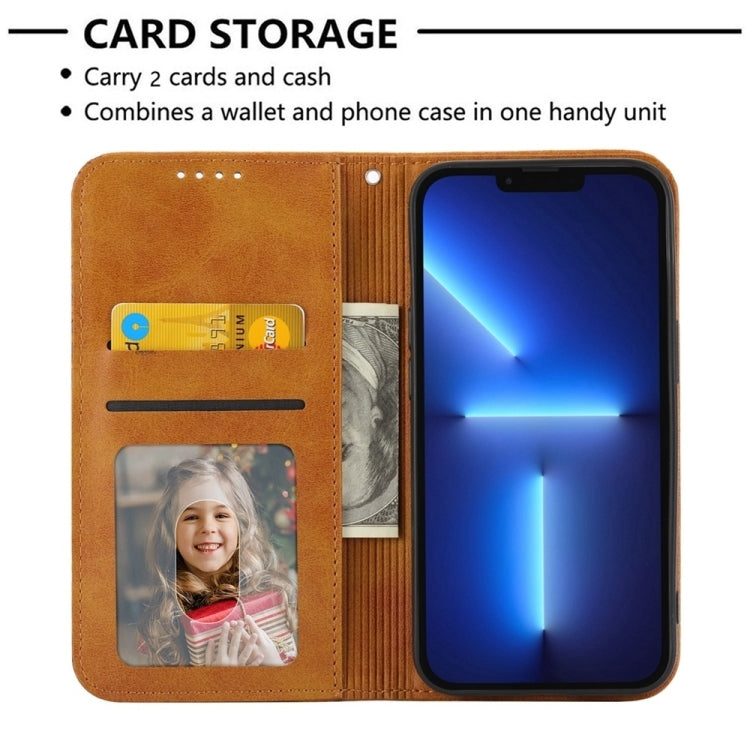 For Motorola Moto G Stylus 5G 2024 Cubic Grid Calf Texture Magnetic Leather Phone Case(Yellow) by buy2fix