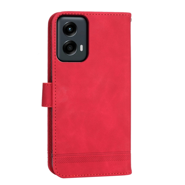 For Motorola Moto G Stylus 5G 2024 Dierfeng Dream Line TPU Hybrid PU Leather Phone Case(Red) by buy2fix