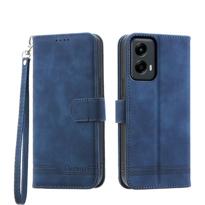 For Motorola Moto G Stylus 5G 2024 Dierfeng Dream Line TPU Hybrid PU Leather Phone Case(Blue) by buy2fix