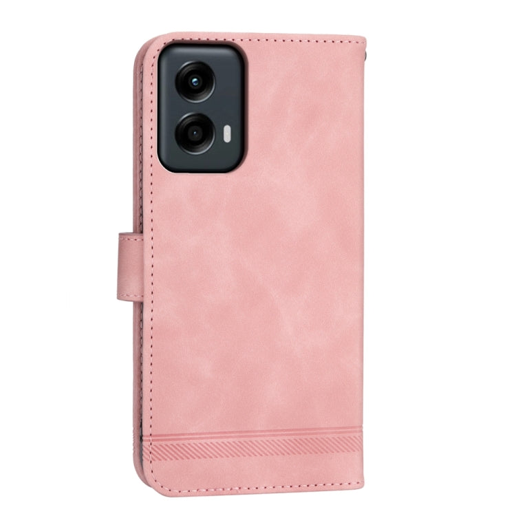 For Motorola Moto G Stylus 5G 2024 Dierfeng Dream Line TPU Hybrid PU Leather Phone Case(Pink) by buy2fix