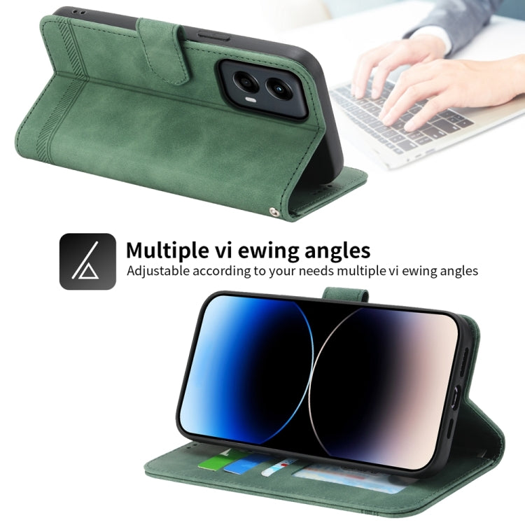 For Motorola Moto G Stylus 5G 2024 Dierfeng Dream Line TPU Hybrid PU Leather Phone Case(Green) by buy2fix