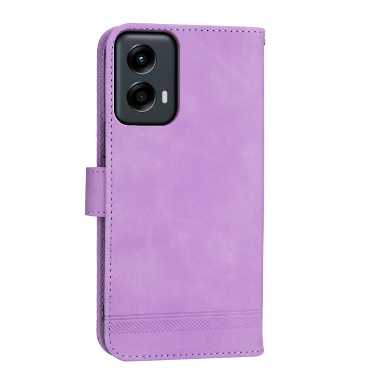 For Motorola Moto G Stylus 5G 2024 Dierfeng Dream Line TPU Hybrid PU Leather Phone Case(Purple) by buy2fix