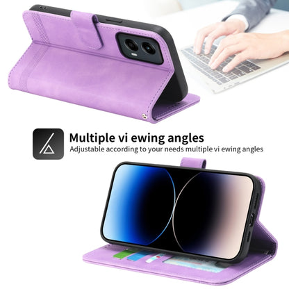 For Motorola Moto G Stylus 5G 2024 Dierfeng Dream Line TPU Hybrid PU Leather Phone Case(Purple) by buy2fix