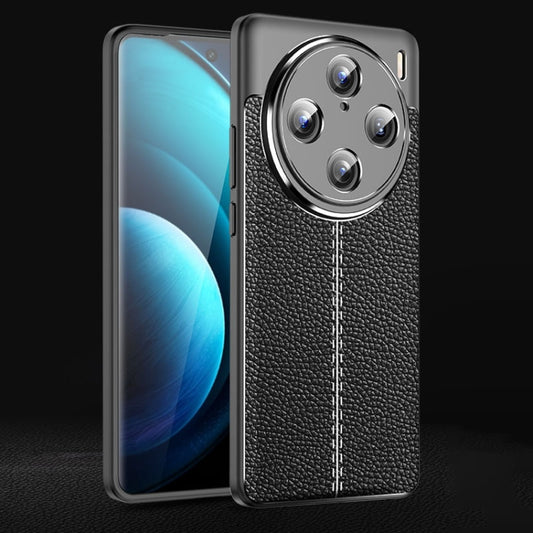 For vivo X100 Pro Litchi Texture Shockproof TPU Phone Case(Black) - vivo Cases by imak | Online Shopping UK | buy2fix