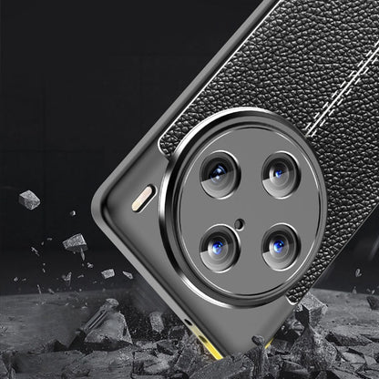 For vivo X100 Pro Litchi Texture Shockproof TPU Phone Case(Black) - vivo Cases by imak | Online Shopping UK | buy2fix