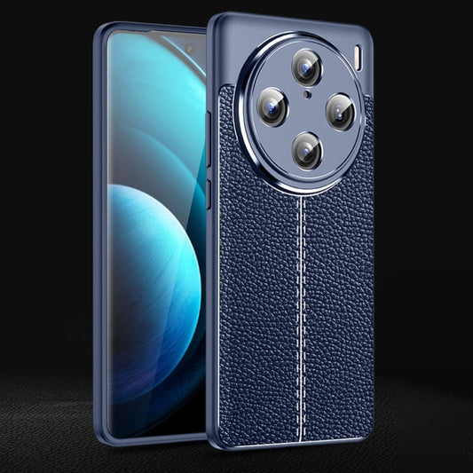 For vivo X100 Pro Litchi Texture Shockproof TPU Phone Case(Blue) - vivo Cases by imak | Online Shopping UK | buy2fix