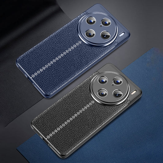 For vivo X100 Pro Litchi Texture Shockproof TPU Phone Case(Blue) - vivo Cases by imak | Online Shopping UK | buy2fix