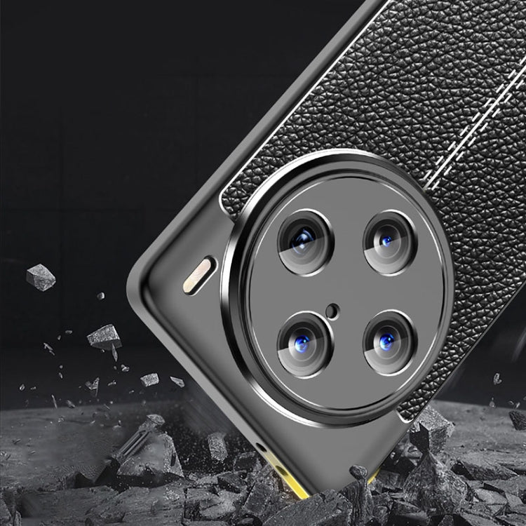 For vivo X100 Pro Litchi Texture Shockproof TPU Phone Case(Blue) - vivo Cases by imak | Online Shopping UK | buy2fix