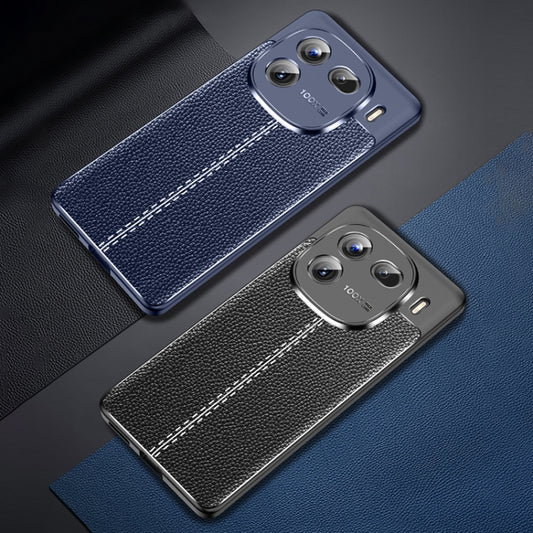 For vivo iQOO 12 Pro Litchi Texture Shockproof TPU Phone Case(Blue) - vivo Cases by buy2fix | Online Shopping UK | buy2fix