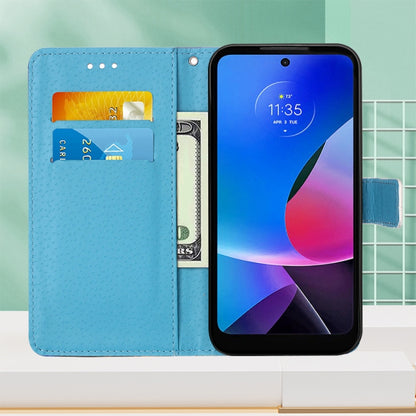 For Motorola Moto G Play 4G 2024 Colored Drawing Pattern Plain Weave Leather Phone Case(Waves And Sun) by buy2fix