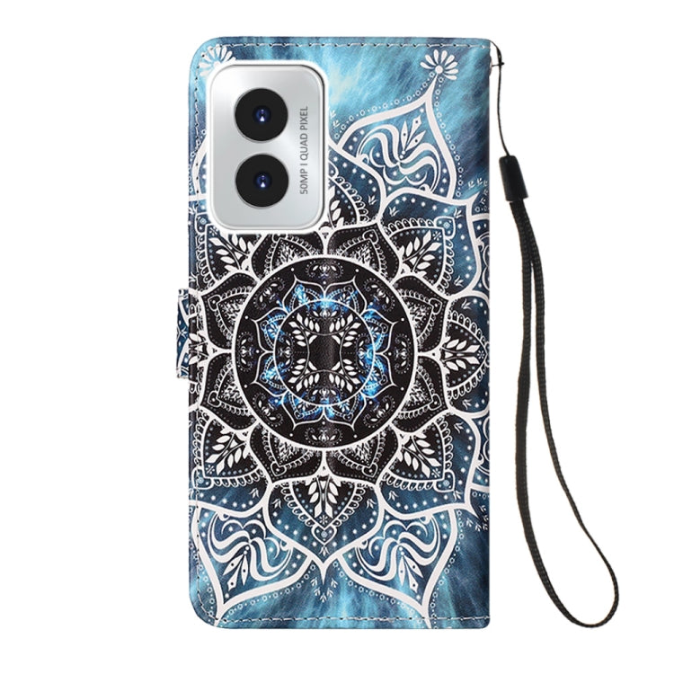 For Motorola Moto G Play 4G 2024 Colored Drawing Pattern Plain Weave Leather Phone Case(Undersea Mandala) by buy2fix