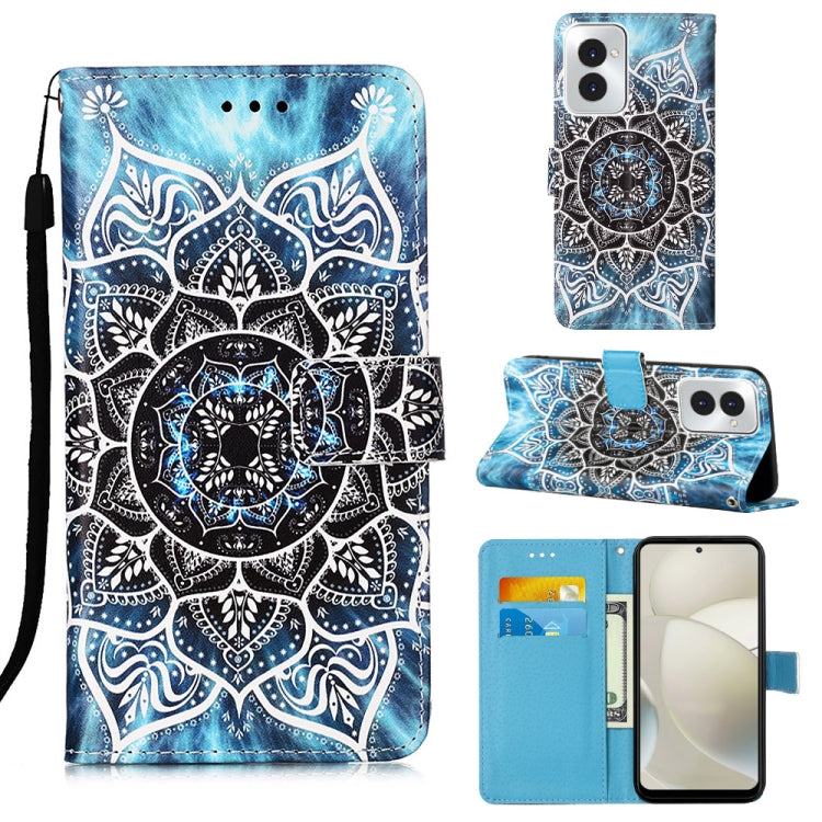 For Motorola Moto G Power 5G 2024 Colored Drawing Pattern Plain Weave Leather Phone Case(Undersea Mandala) by buy2fix