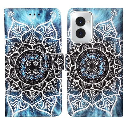 For Motorola Moto G Power 5G 2024 Colored Drawing Pattern Plain Weave Leather Phone Case(Undersea Mandala) by buy2fix