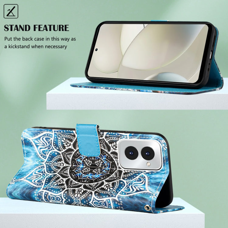 For Motorola Moto G Power 5G 2024 Colored Drawing Pattern Plain Weave Leather Phone Case(Undersea Mandala) by buy2fix