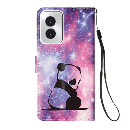 For Motorola Moto G Power 5G 2024 Colored Drawing Pattern Plain Weave Leather Phone Case(Baby Panda) by buy2fix