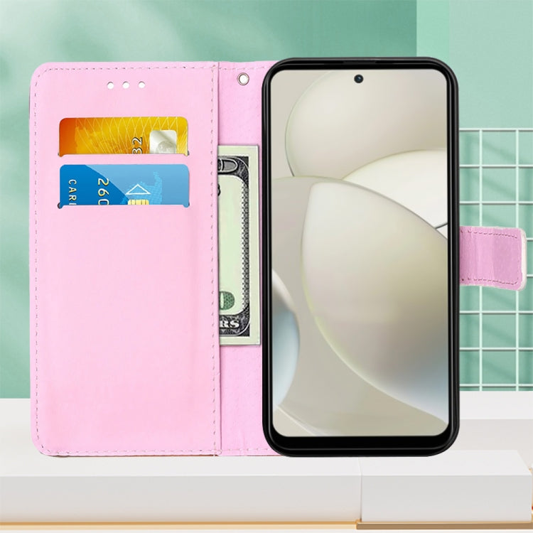 For Motorola Moto G Power 5G 2024 Colored Drawing Pattern Plain Weave Leather Phone Case(Baby Panda) by buy2fix