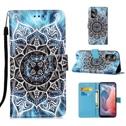 For Motorola Moto G Play 5G 2024 Colored Drawing Pattern Plain Weave Leather Phone Case(Undersea Mandala) by buy2fix