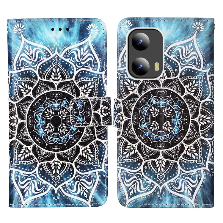 For Motorola Moto G Play 5G 2024 Colored Drawing Pattern Plain Weave Leather Phone Case(Undersea Mandala) by buy2fix
