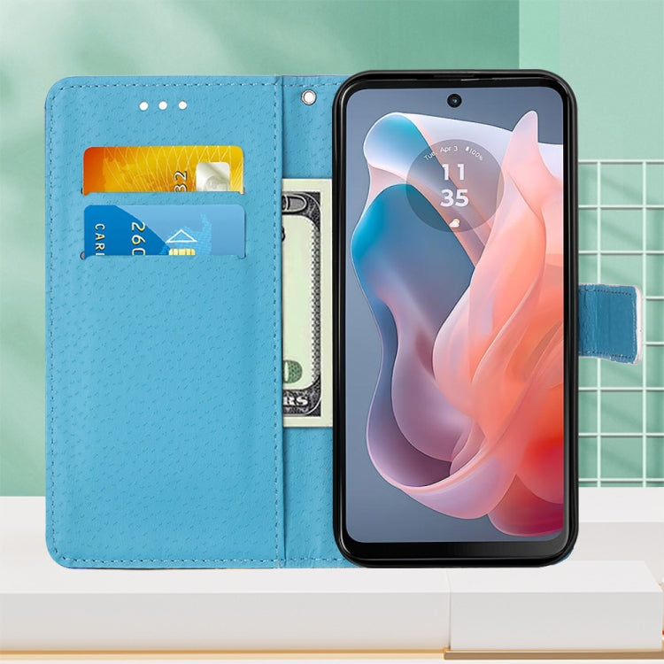 For Motorola Moto G Play 5G 2024 Colored Drawing Pattern Plain Weave Leather Phone Case(Undersea Mandala) by buy2fix