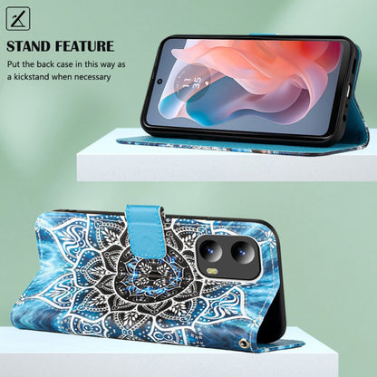 For Motorola Moto G Play 5G 2024 Colored Drawing Pattern Plain Weave Leather Phone Case(Undersea Mandala) by buy2fix