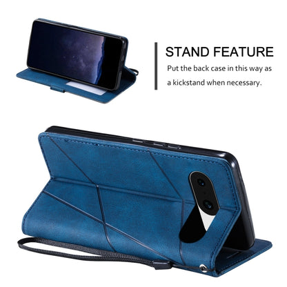 For Google Pixel 9 Skin Feel Splicing Leather Phone Case(Blue) by buy2fix