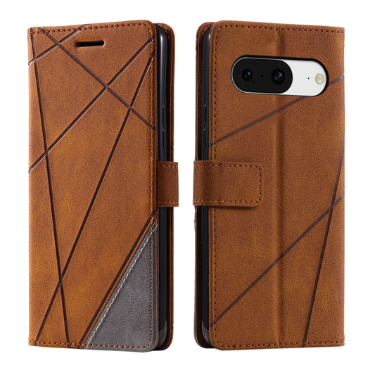For Google Pixel 9 Skin Feel Splicing Leather Phone Case(Brown) by buy2fix