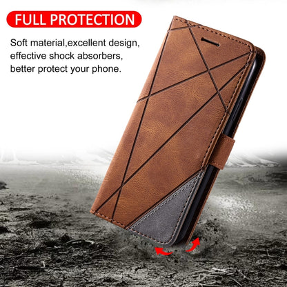 For Google Pixel 9 Skin Feel Splicing Leather Phone Case(Brown) by buy2fix