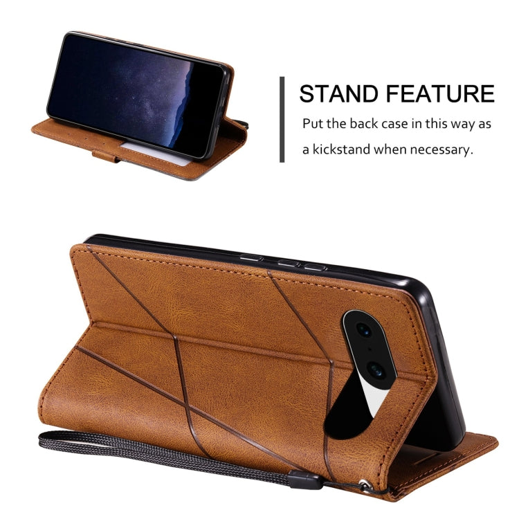 For Google Pixel 9 Skin Feel Splicing Leather Phone Case(Brown) by buy2fix